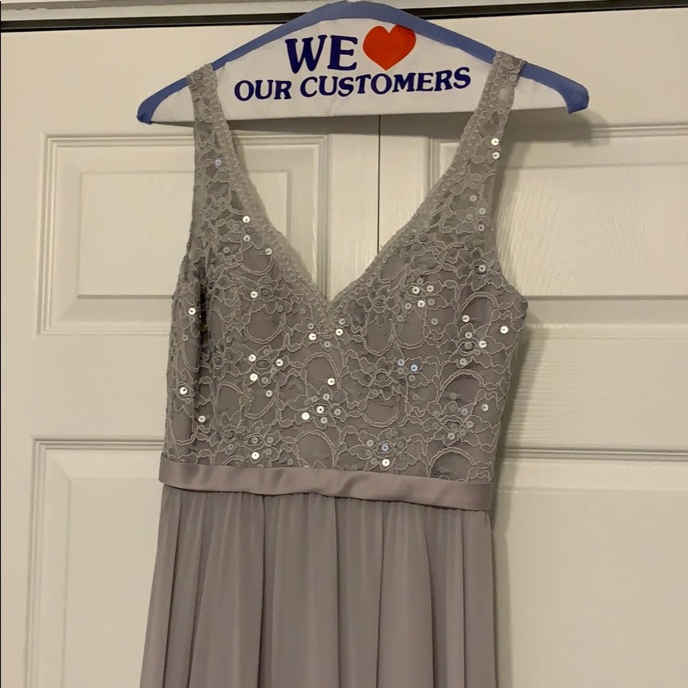 Mori Lee Bridesmaid Dress in Silver
